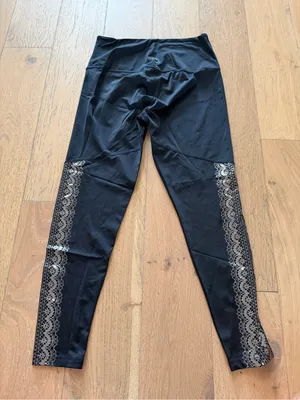 Beyond Yoga Black Faux Lace Leggings thumbnail 3