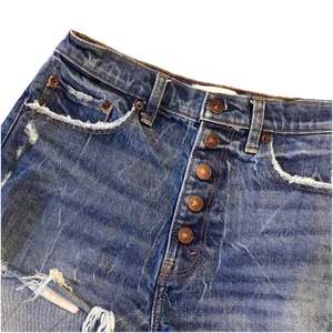 Abercrombie & Fitch The Mom Short‎ High Rise Distressed Button Front Size 27 thumbnail 3