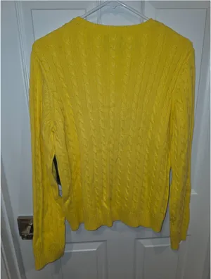 NWT Ralph Lauren Women's Yellow Cable-Knit Cotton Sweater Size-L thumbnail 3
