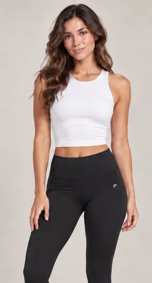 Fabletics Strappy Built-In Bra Tank White Size S Criss Cross Back Athletic Top thumbnail 1