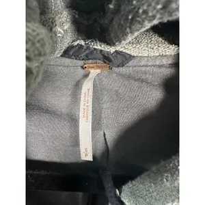 Free People Black Grey Hooded Zip Up Jacket Size Small thumbnail 3