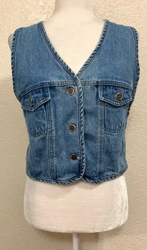 New York Line Vintage 90s Blue Denim Vest thumbnail 1