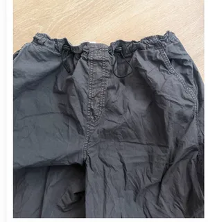 Garage Washed Black Cargo Parachute Joggers thumbnail 3