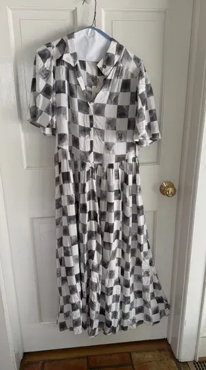 NWT Jen’s Pirate Booty Checkerboard Maxi Dress thumbnail 1