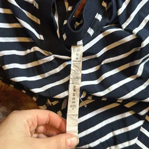 Lululemon Navy Blue Stripe Stretch Muscle Tank thumbnail 5