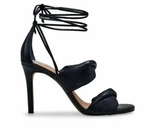 NIB Vince Camuto VC-Andrequa Black Leather Strappy Square Toe Heels thumbnail 1
