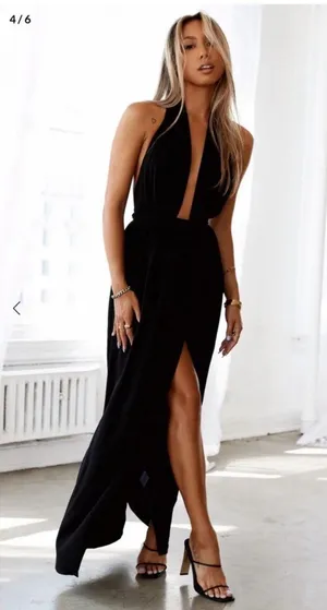 Hello Molly New!! Dedicated Song Halter Maxi Wrap Dress thumbnail 7