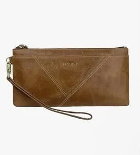 IVESIGN Leather Wristlet Zipper Clutch RFID Card Holder thumbnail 1