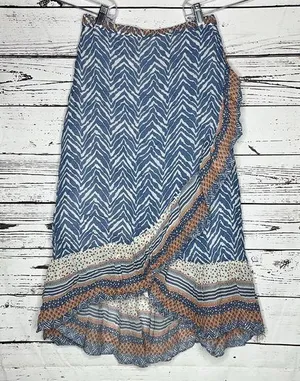 Verb Pallavi Singhee 4 Blue Print - Pink & Gold Embroidered Asymmetrical Skirt thumbnail 1