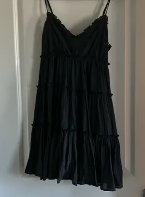 NWT Mustard seed black ruffle mini dress thumbnail 1