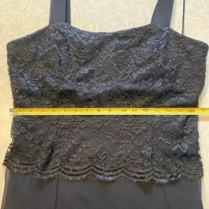 Black wedding dress with lace bodice and chiffon‎ skirt and straps Size XL thumbnail 6