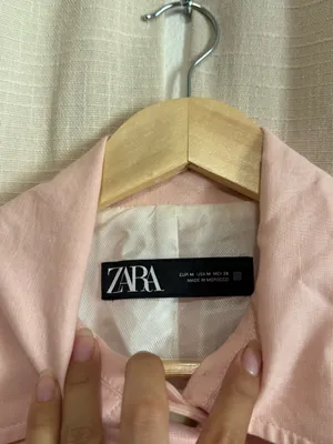Zara Soft Pink Cropped Linen Cotton Blend Jacket thumbnail 6