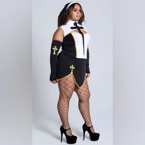 NEW Music Legs Bad Habit Nun Plus Size Halloween Costume Size 1X/2X thumbnail 2