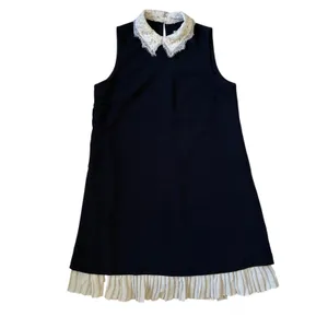 Nanette Lepore Navy Blue‎ Shift Dress Lace Peter Pan Collar Pleated Hem Womens 4 thumbnail 8