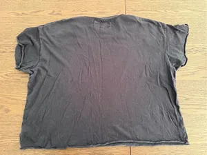 THE GREAT. Black Tee with White Palm-Print Graphic thumbnail 3