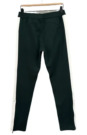 Tory Burch‎ Sport Womens Green White Track Pants Athletic Zip Leg Streetwear S thumbnail 1