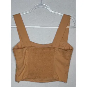 2020s Abercrombie & Fitch Peach Linen Corset Top & Wide Leg Pants Set NWT XS/S thumbnail 13