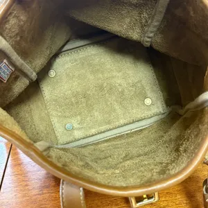 Vintage Dooney & Bourke Norwalk Leather Bucket Shoulder Bag Dark Tan / Lt Brown thumbnail 12