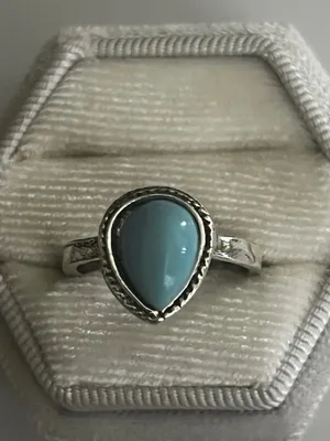 Bohemian/Aztec Design Faux Turquoise Stainless Steel Silver Ring Size 6 NWT thumbnail 1