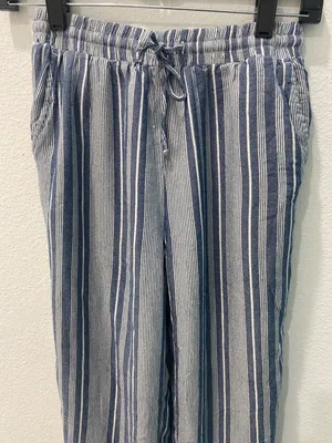 American Eagle Linen Blue Striped Pants Size Xs thumbnail 2
