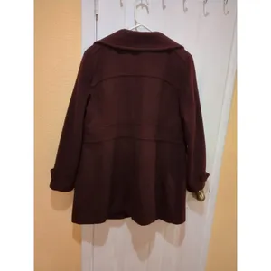 Womens Cole Haan Coat Size 14 Wool Blend Bordeaux Dark Red Burgundy thumbnail 8