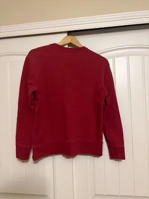 Life is Good Sweatshirt Womens Small Red 100% Cotton Long Sleeve Crew Neck Basic thumbnail 3