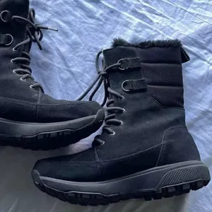 Skechers Black Suede Easy Going Ankle Boots w/ Faux Fur Women’s Size 8 - 15567 thumbnail 3