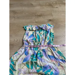 EUC Billabong strapless romper tropical floral print ruffle‎ neckline coastal XS thumbnail 8