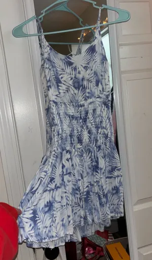 Blue and white tropical mini dress Size XS thumbnail 1