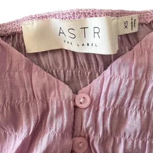 ASTR The Label Cropped Eyelet and Smocked Blouse, Size XS thumbnail 3