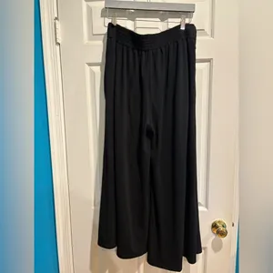 Anthropologie Ett Twa cropped wide leg jersey pants size S black thumbnail 2