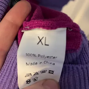 Womens Striped Long Sleeve Henley Sweater Green Purple Pink‎ XL thumbnail 4