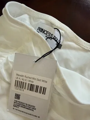 Princess Polly Meredith Ruched Mini Skirt White thumbnail 4