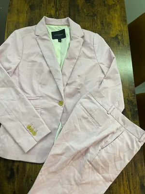 Banana Republic Pink Cutaway SingleButton Blazer SZ 4P & Dress Pants SZ 0 thumbnail 11