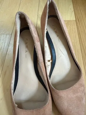 Zara Pink Suede Heels  thumbnail 3