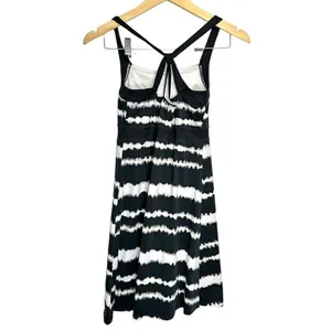 Soybu Black White Tie Dye Stripe Strappy Racerback Active Dress Small‎ thumbnail 3