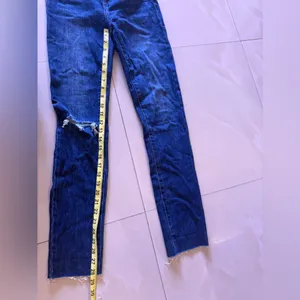 Pistola baggy jeans, dark denim, distressed high waist zip bottom size 23 thumbnail 11