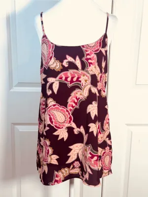 Show Me Your Mumu Estella Topslip S Burgundy Paisley Boho Y2K Cami Tank Resort thumbnail 2