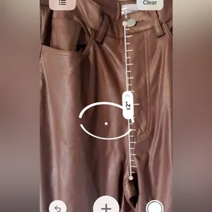 Danielle Bernstein WeWoreWhat Croc Ankle Flare Brown‎ FauxLeather Pant Size27/4 thumbnail 6