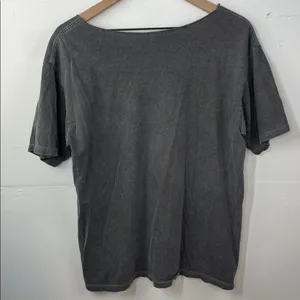 NIRVANA Angel Graphic Tee Gray and Gold size M/L neckline cut out thumbnail 5