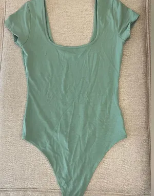 American Eagle Scoop Neck Short Sleeve Bodysuit – XS – Soft Sage Green thumbnail 1