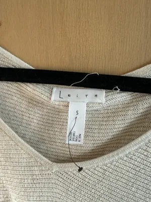 Leith Cream V Neck Sweater thumbnail 2