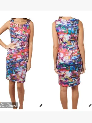 Joseph Ribkoff Multicolor Ruched Sheath Dress thumbnail 2