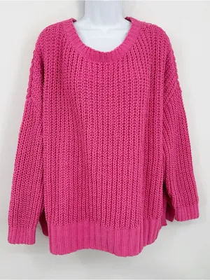American Eagle Outfitters Pink Boho Baggy Sweater Size Medium thumbnail 2