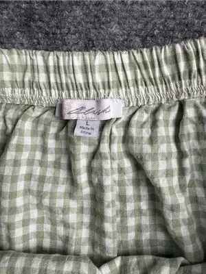 Blosh Womans large light green gingham tiered ruffle cottagecore mini skirt. thumbnail 2