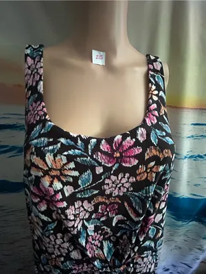 Emily Daniels Women’s Floral Maxi Sundress in Black Pink & Teal Flowers LG thumbnail 7