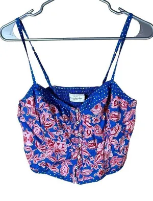 ‎Abercrombie and Fitch Cropped Spaghetti Strap Top Size Large thumbnail 1