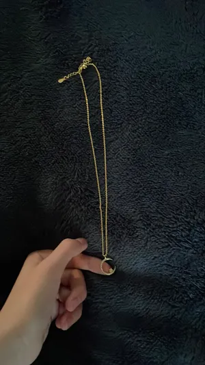 Gold Plated Necklace Moon Pendant thumbnail 2