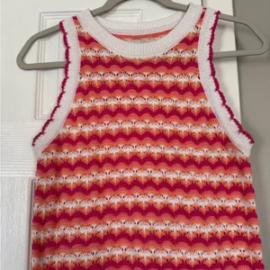 LOFT colorful knit scalloped tank sweater thumbnail 2