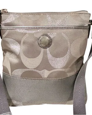 Coach Signature Stripe Swingpack Crossbody Shoulder Handbag Purse thumbnail 1